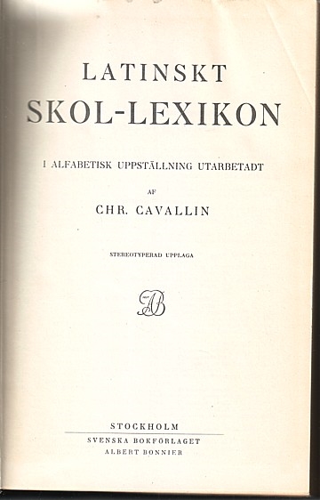 Latinskt skol-lexikon