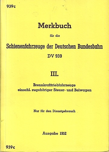  Merkbuch für die Schienenfahrzeuge der Deutschen Bundesbahn. 939c