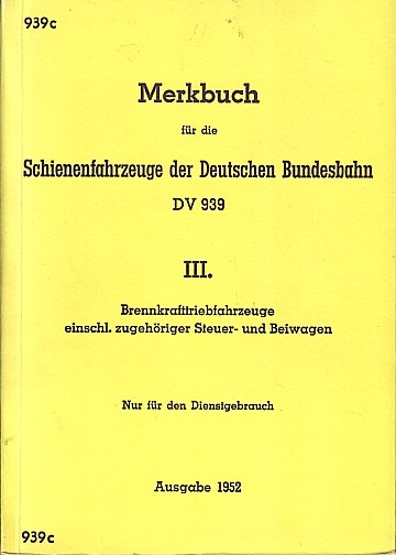  Merkbuch für die Schienenfahrzeuge der Deutschen Bundesbahn. 939c