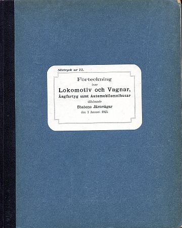 Förteckning över lok och vagnar… 1925