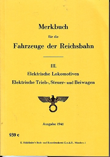  Merkbuch für die Fahrzeuge der Reichsbahn. 939c