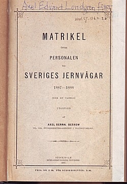 Matrikel över personalen vid Sveriges jernvägar 1887-1888