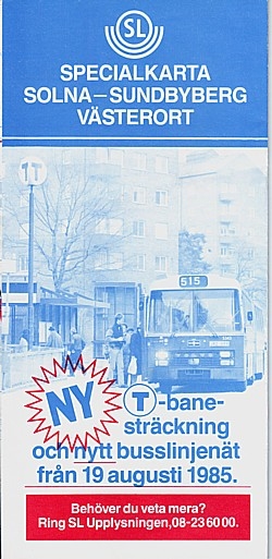 SL specialkarta Solna–Sundbyberg Västerort 1985
