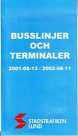 Stadstrafiken Lund. linjekarta 2000