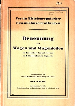 Benennung von Wagen und Wagenteilen (1934)