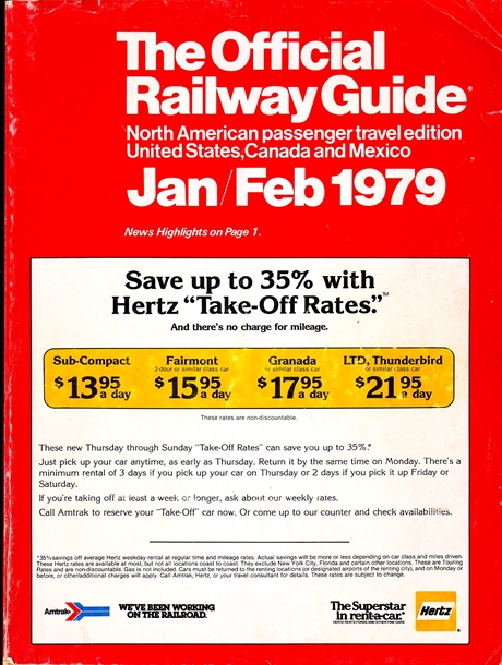 The Official Railway Guide. Passenger. Jan/Feb 1979