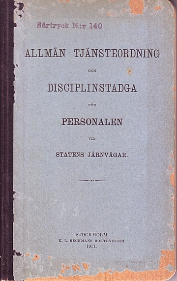 Allmän Tjänsteordning och Disciplinstadga (1911)
