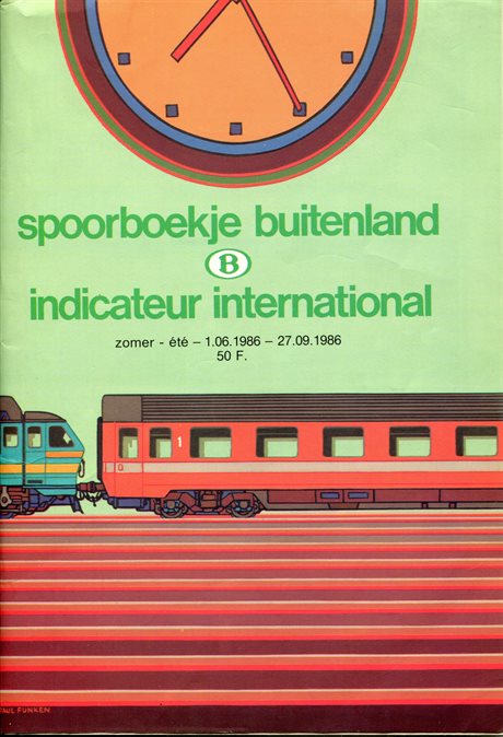 Belgian international timetable Summer 1986