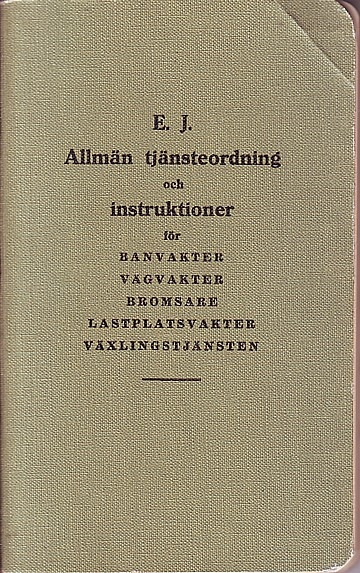 EJ Allmän tjänsteordning och instruktioner... (1936)