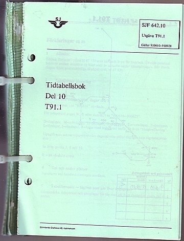 Tidtabellsbok Del 10 T91.1