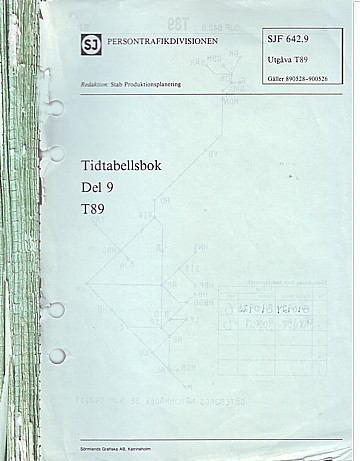 Tidtabellsbok Del 9 T89