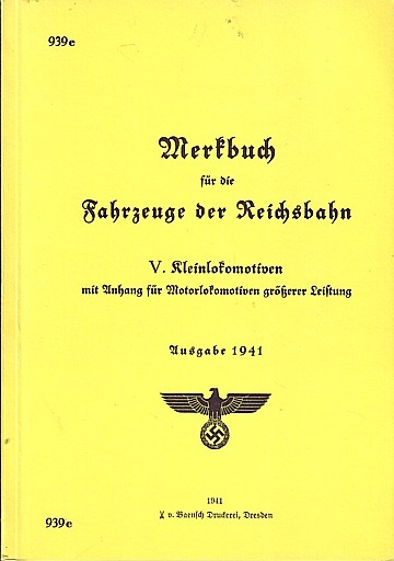 Merkbuch für die Fahrzeuge der Reichsbahn. 939e