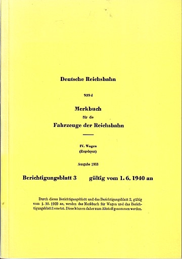 Merkbuch für die Fahrzeuge der Reichsbahn. 939d