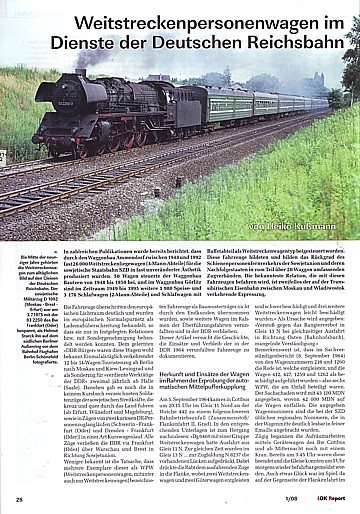 Weitstreckenpersonenwagen im Dienste der Deutschen Reichsbahn