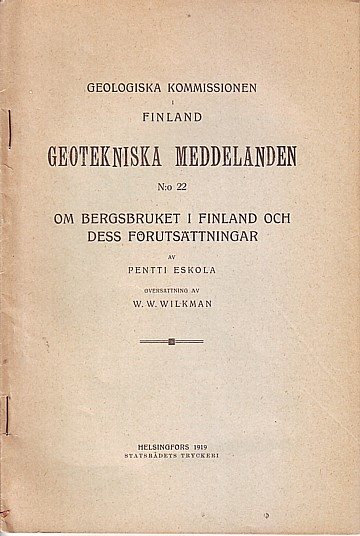 Om bergsbruket i Finland och dess förutsättningar