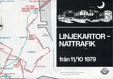 SL linjekartor - Nattrafik 1979