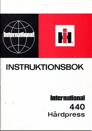 International 440 Hårdpress instruktionsbok