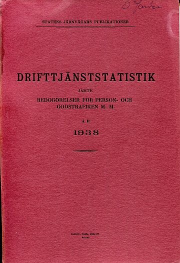 Drifttjänststatistik år 1938