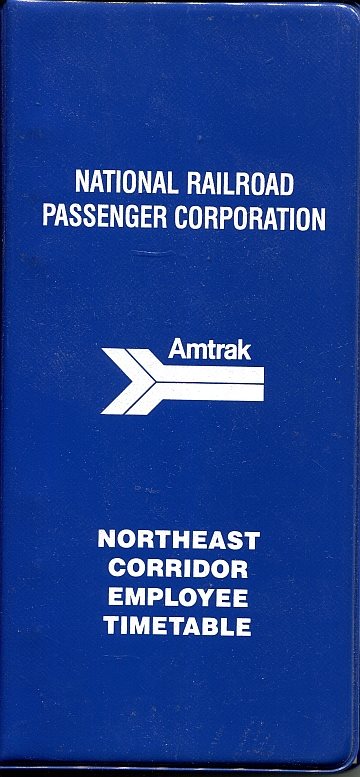 Amtrak Northeast Corridor Employee Timetable 1984