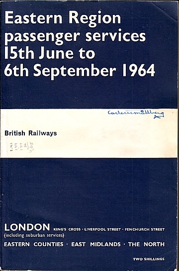 BR Eastern Region passengers services 15 June-6 Sep 1964