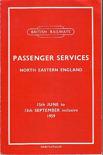 BR Passenger Services North Eastern England 15 June-13 Sep 1959