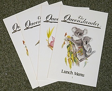 The Queenslander menus, set of four