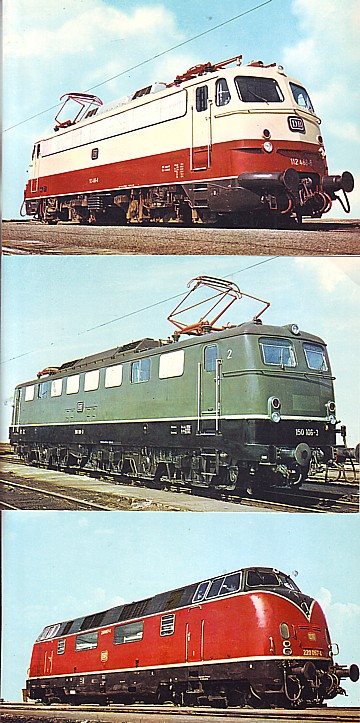 DB el- och diesellok, 12 vykort
