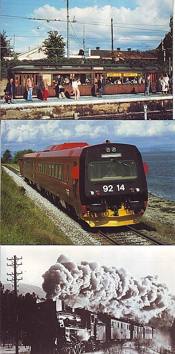  Norska tåg på vykort (13 st)