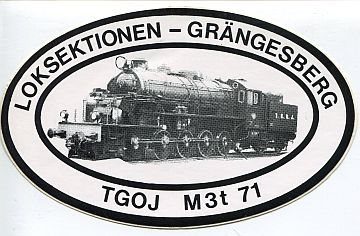 Klistermärke TGOJ M3t 71
