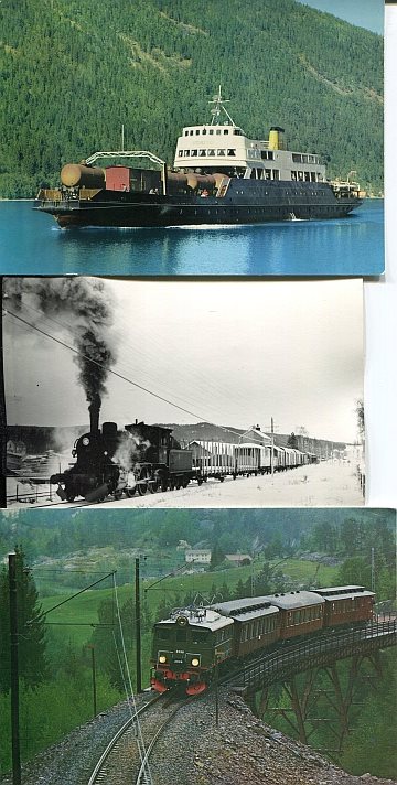  Norska tåg på vykort (17 st)