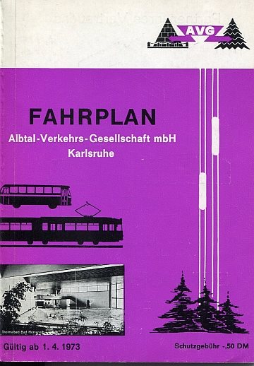 Albtal-Verkehrs GmbH Karlsruhe 1973