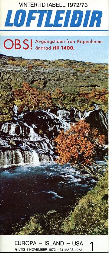 Loftleidir vintertidtabell 1972/73