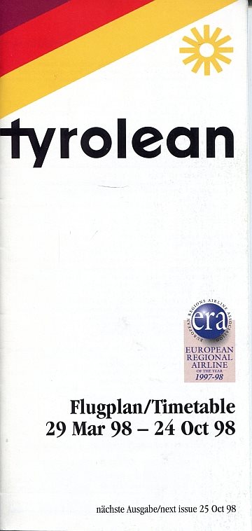 Tyrolean Flugplan 1998