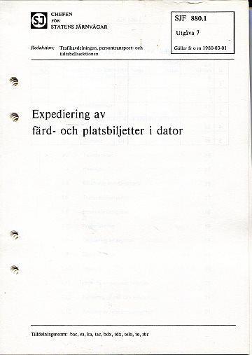 Expediering av färd- och platsbiljetter i dator