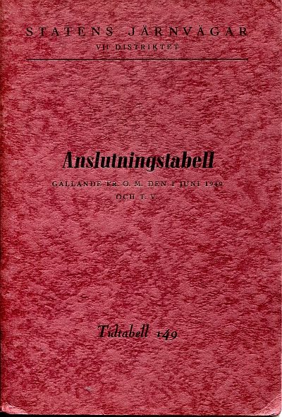 Anslutningstabell 1949
