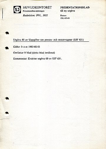 Uppgifter om person- och motorvagnar (1983)