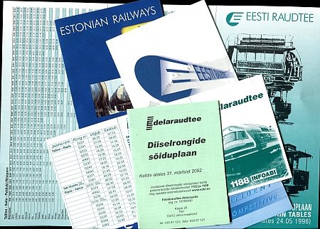 Estonian railways 1998 timetables