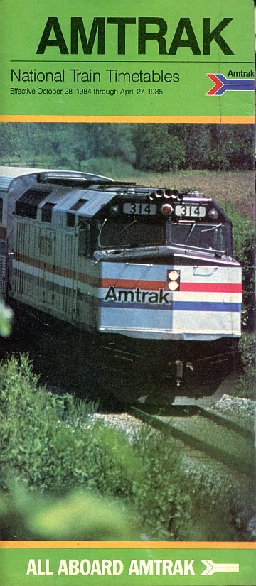 Amtrak National Train Timetables 1984/85