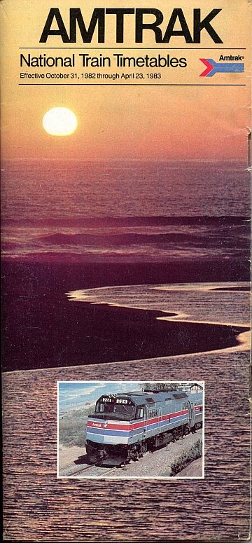 Amtrak National Train Timetables 1982/83