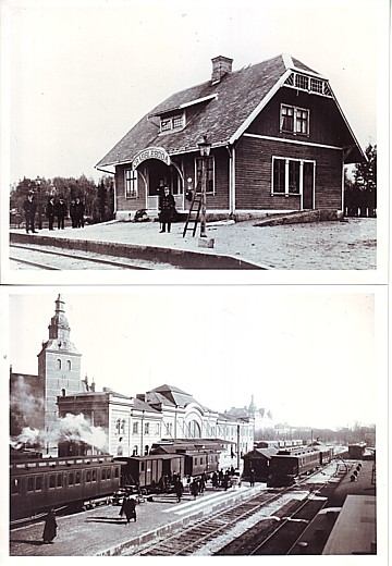 CHJ miljö- och stationsbilder (2 foton 18x24 cm, 13 foron 13x18 cm)