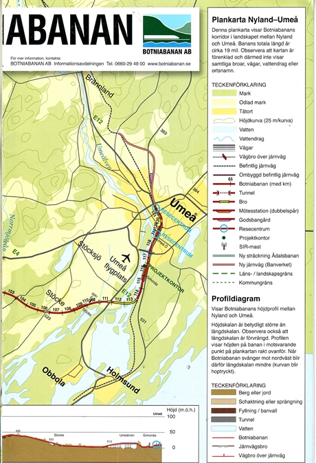  Botniabanan Nyland-Umeå plankarta