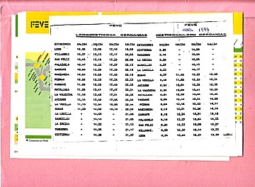 FEVE 1993 timetables