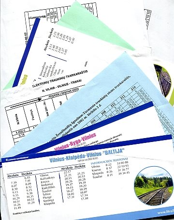 Lithuanian railways 2002 timetables