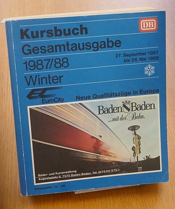 DB Kursbuch 1987/88 Winter 