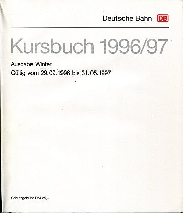 DB Kursbuch 1996-97