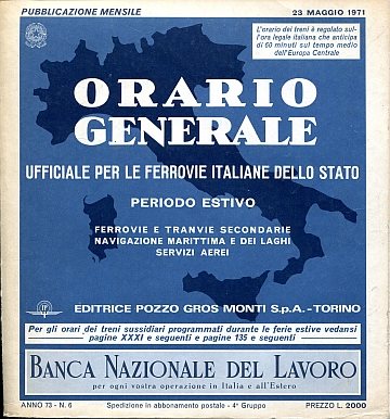 Orario Generale estivo 1971