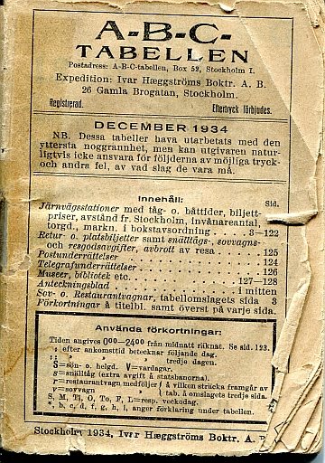 ABC-tabellen december 1934