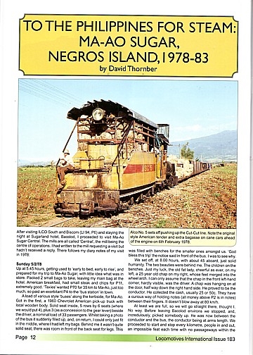 Ma-Ao Sugar, Negros Island, 1978-83