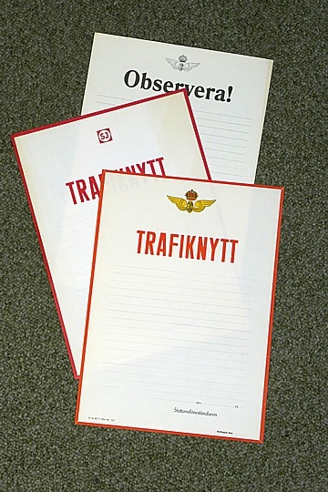 Trafiknytt-blanketter (3 olika)