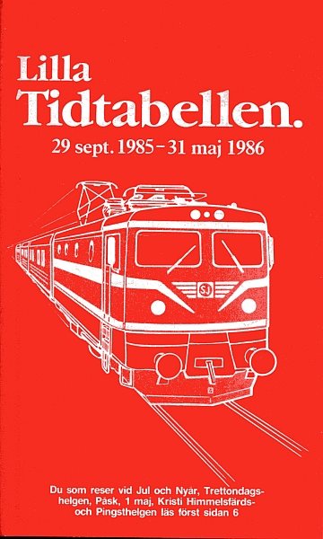 Lilla Tidtabellen 29 sept 1985-31 maj 1986